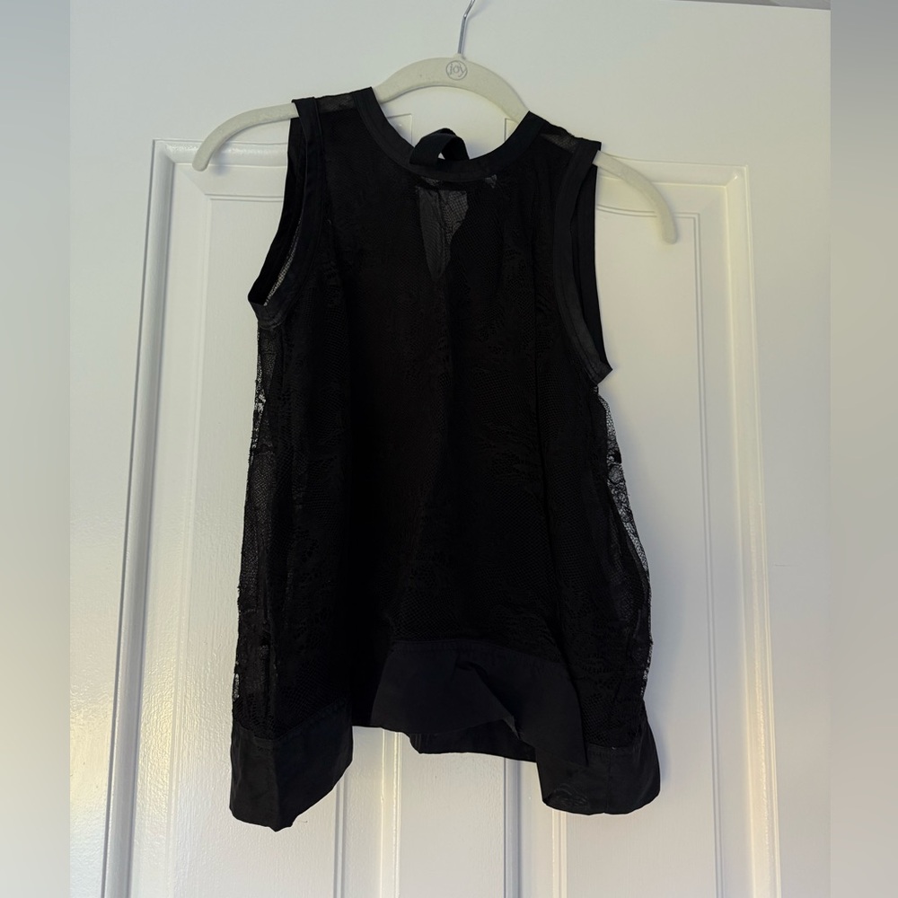 Yigal Azrouel Black Lace See-Through Top